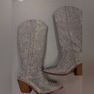 Matisse Sparkling Silver Heeled Boots